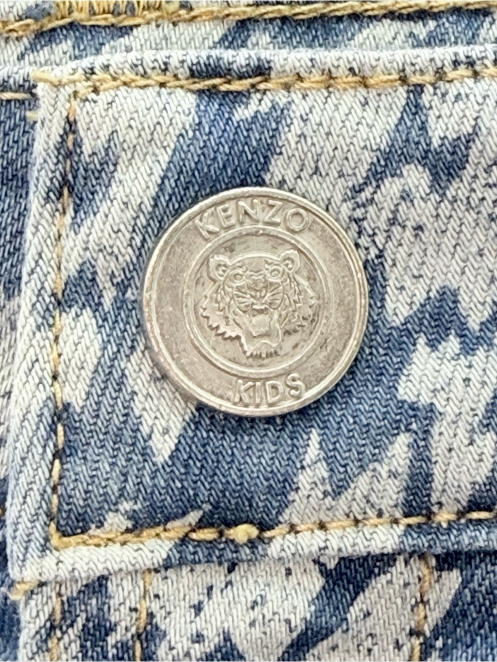 Kenzo Kids - Girls printed denim mini skirt A - line blue jeans size 10 - Picture 4 of 7